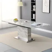 Parini Large Extendable Dining Table - Magnesia Marble Effect