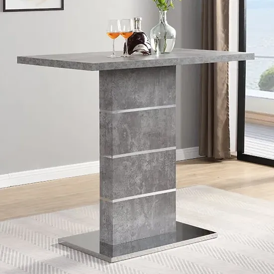 Parini Rectangular Bar Table - Concrete Effect, MDF product