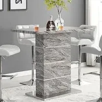Parini Rectangular Bar Table - Marble Effect