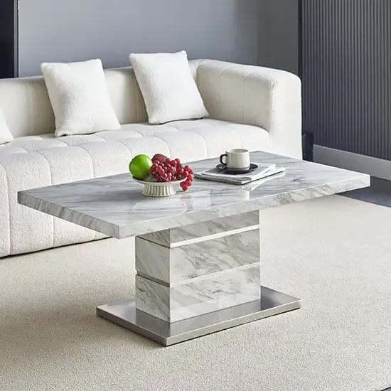 Parini Rectangular Coffee Table - Magnesia Marble Effect