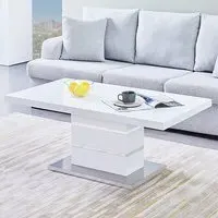 Parini Rectangular Coffee Table - White, High Gloss
