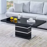 Parini Rectangular Coffee Table with Glass Top - Black