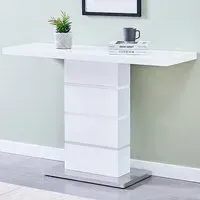 Parini Rectangular Console Table - White, High Gloss