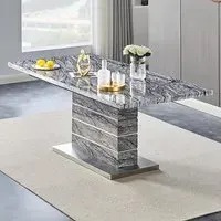Parini Small Extendable Dining Table - Marble Effect, MDF