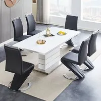 Parini Extendable Dining Table Set with 4 Summer Chairs - White alternate view