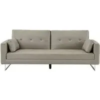 Paris 3-Seater Sofa Bed - Grey, Faux Leather