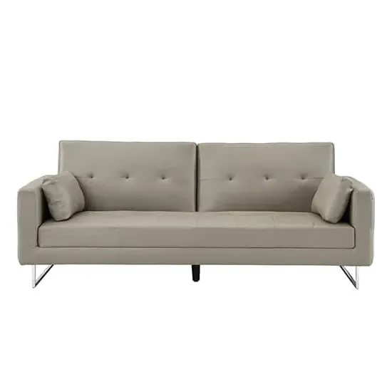 Paris 3-Seater Sofa Bed - Grey, Faux Leather image