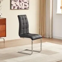 Paris Dining Chair - Black, Faux Leather