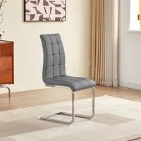 Paris Dining Chair - Grey, Faux Leather
