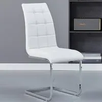 Paris Dining Chair - White, Faux Leather