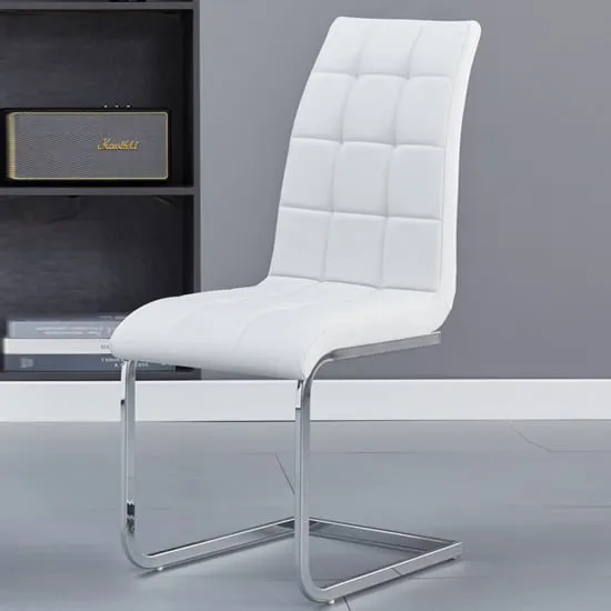 Paris Dining Chair - White, Faux Leather