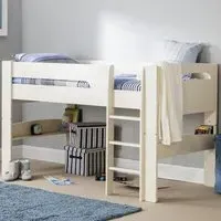 Paris Midsleeper Bunk Bed - Stone White, MDF