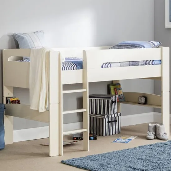 Paris Midsleeper Bunk Bed - Stone White, MDF