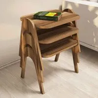 Paris Nesting Side Tables Set of 3 - Walnut, Melamine alternate view
