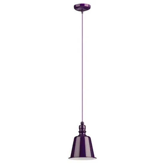 Parista Bell Shade Pendant Light - Purple, Metal