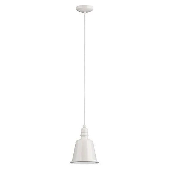 Parista Bell Shade Pendant Light - White, Metal