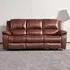 Parker 3-Seater Electric Recliner Sofa - Dark Tan, Faux Leather