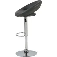 Parker Adjustable Bar Stool with Chrome Base - Black, Leather