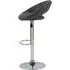 Parker Adjustable Bar Stool with Chrome Base - Black, Leather