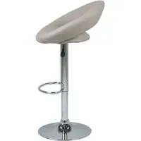 Parker Adjustable Bar Stool with Chrome Base - Grey, Leather