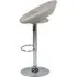 Parker Adjustable Bar Stool with Chrome Base - Grey, Leather