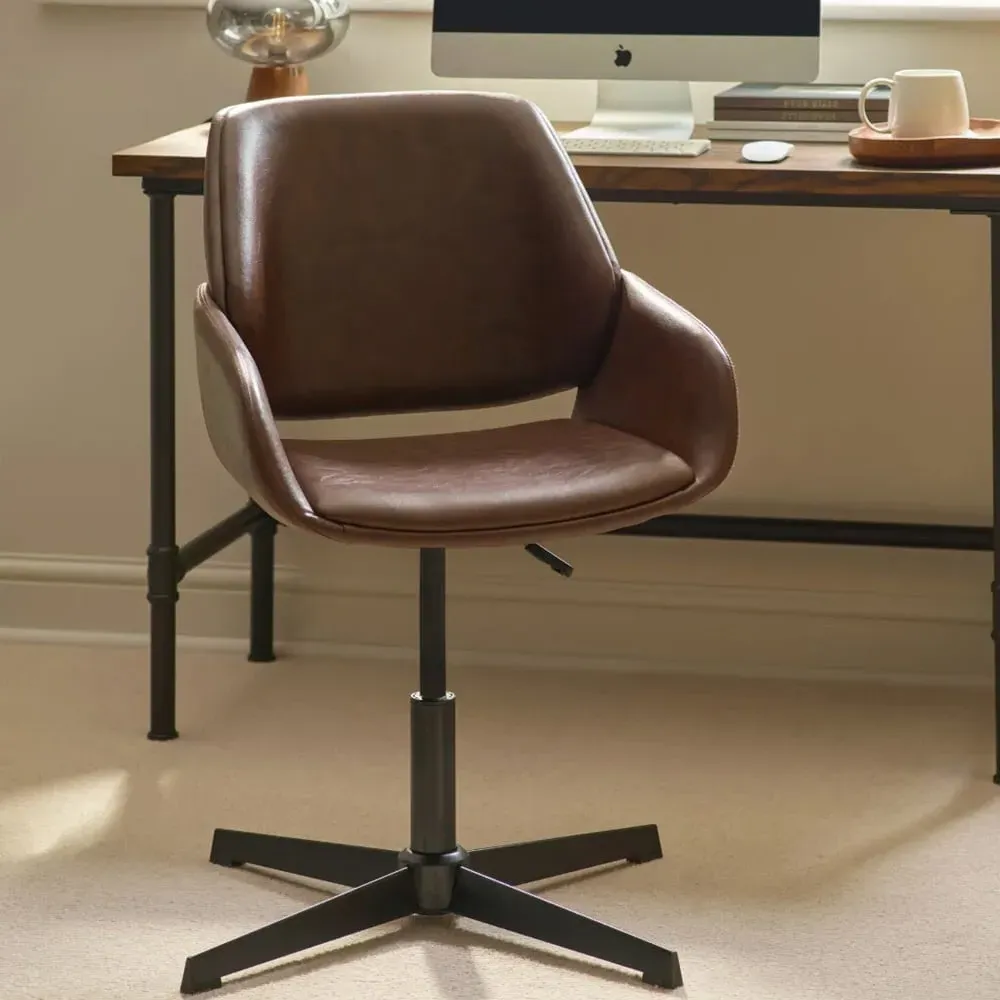 Parkerfield Office Chair Height-Adjustable - Brown, Faux Leather product