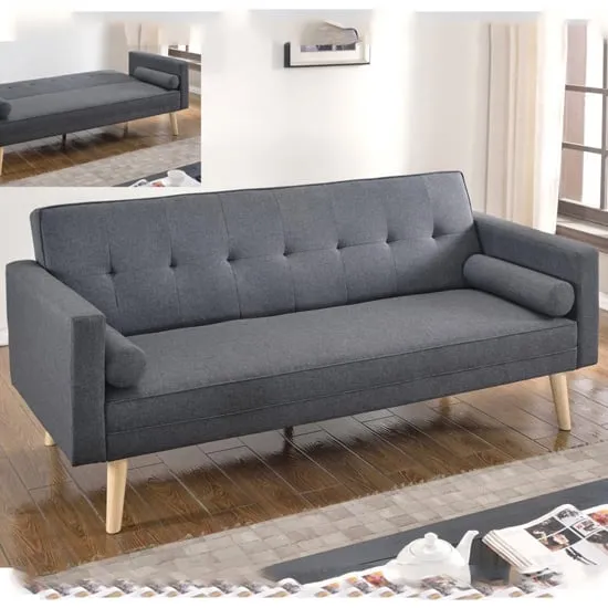 Parlan Sofa Bed - Dark Grey, Linen image