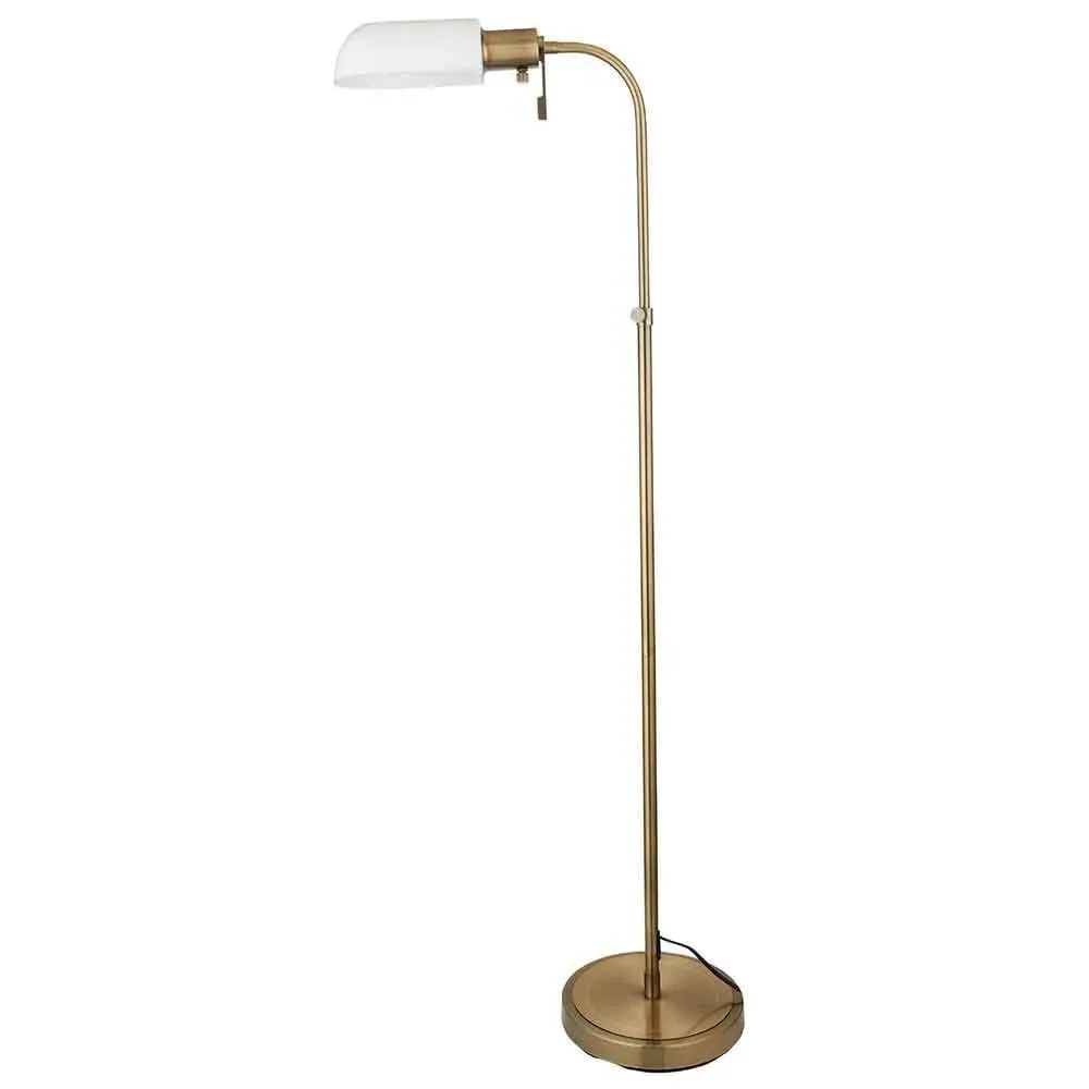 Parma Opal Glass Floor Light - Antique Brass image