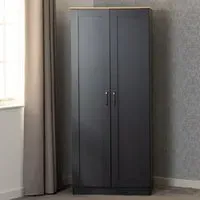 Parnu 2-Door Wardrobe - Grey, Oak