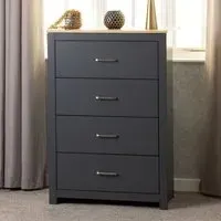 Parnu 4-Drawer Chest of Drawers - Grey, Oak