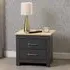 Parnu Bedside Cabinet with 2 Drawers - Grey, Oak