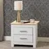 Parnu Bedside Cabinet with 2 Drawers - White, Oak
