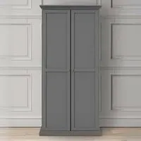 Paroya 2-Door Wardrobe - Matt Grey, Wood