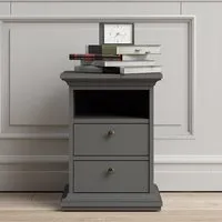 Paroya 2-Drawer Bedside Cabinet - Matt Grey, MDF alternate view