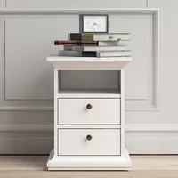 Paroya 2 Drawer Bedside Cabinet - White