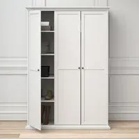 Paroya 3-Door Wardrobe - White, Wood