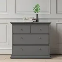 Paroya 4-Drawer Chest of Drawers - Matt Grey, Wood