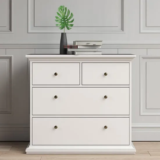 Paroya 4-Drawer Chest of Drawers - White, Wood image