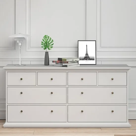 Paroya 8-Drawer Chest of Drawers - White, Wood