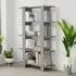 Parry Bookcase and Room Divider - Grey, Engineered Wood