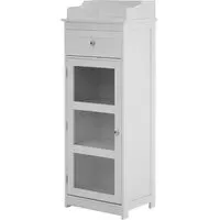 Partland Floor Standing Cabinet with Glass Door - White