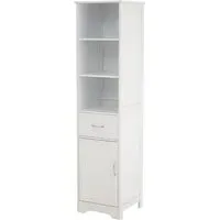 Partland Tall Bathroom Storage Cabinet - White, MDF