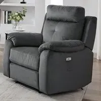 Pasco 1-Seater Electric Recliner Sofa - Anthracite, Fabric