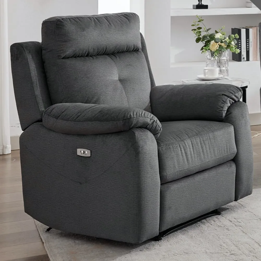 Pasco 1-Seater Electric Recliner Sofa - Anthracite, Fabric image