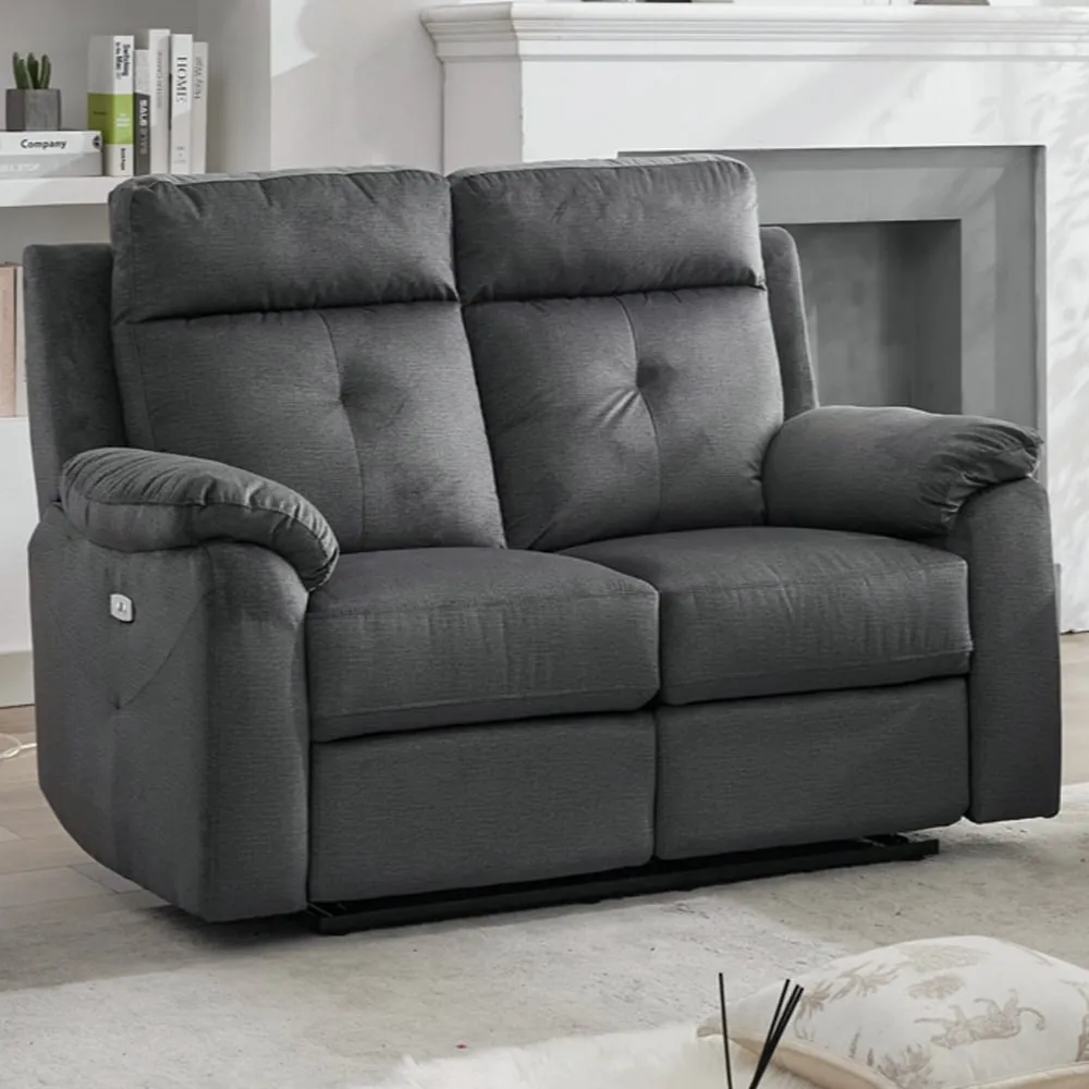 Pasco 2-Seater Electric Recliner Sofa - Anthracite, Fabric