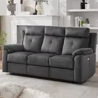 Pasco 3-Seater Electric Recliner Sofa - Anthracite, Fabric