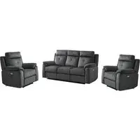 Pasco 3+1+1 Seater Electric Recliner Sofa Set - Anthracite
