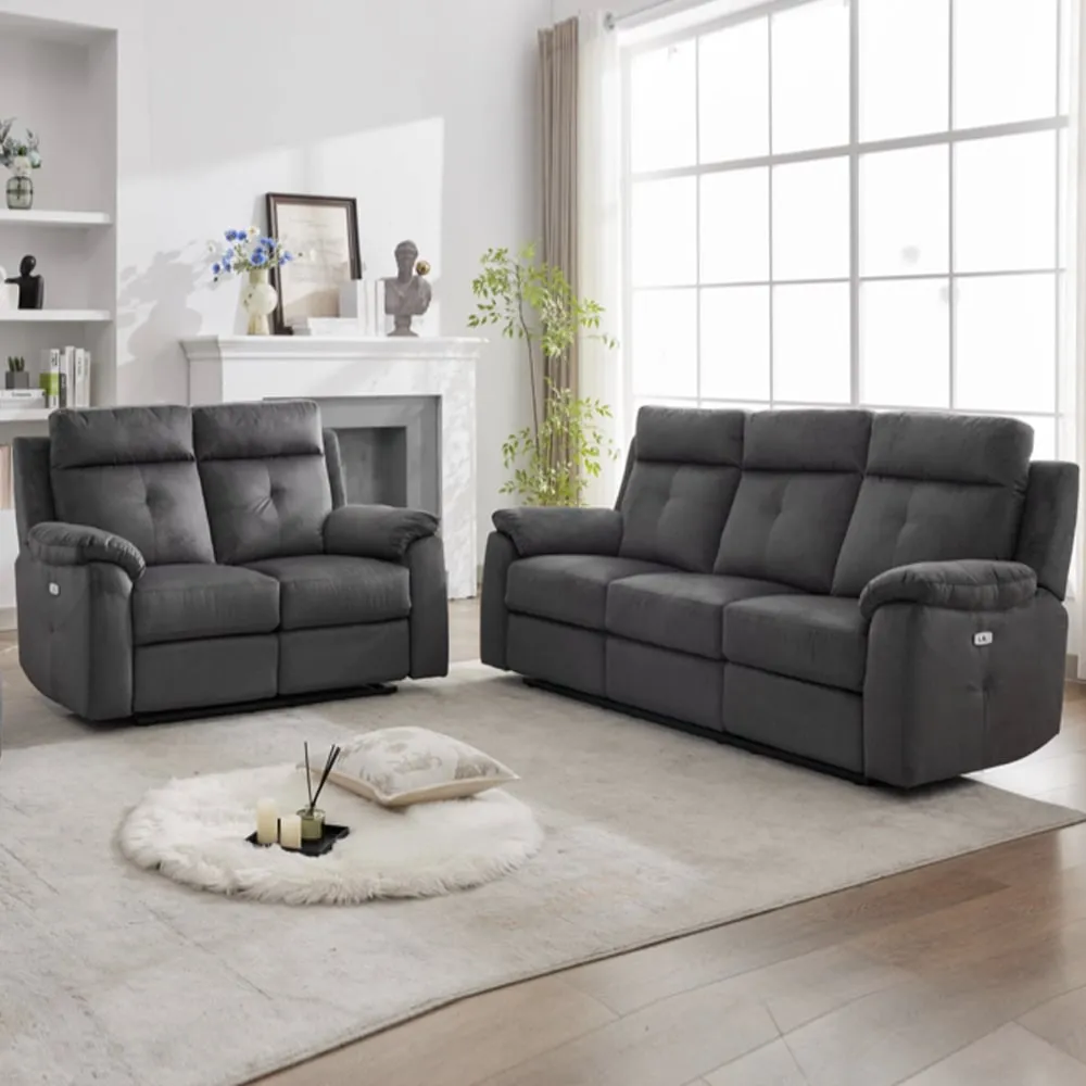 Pasco 3+2 Seater Electric Recliner Sofa Set - Anthracite