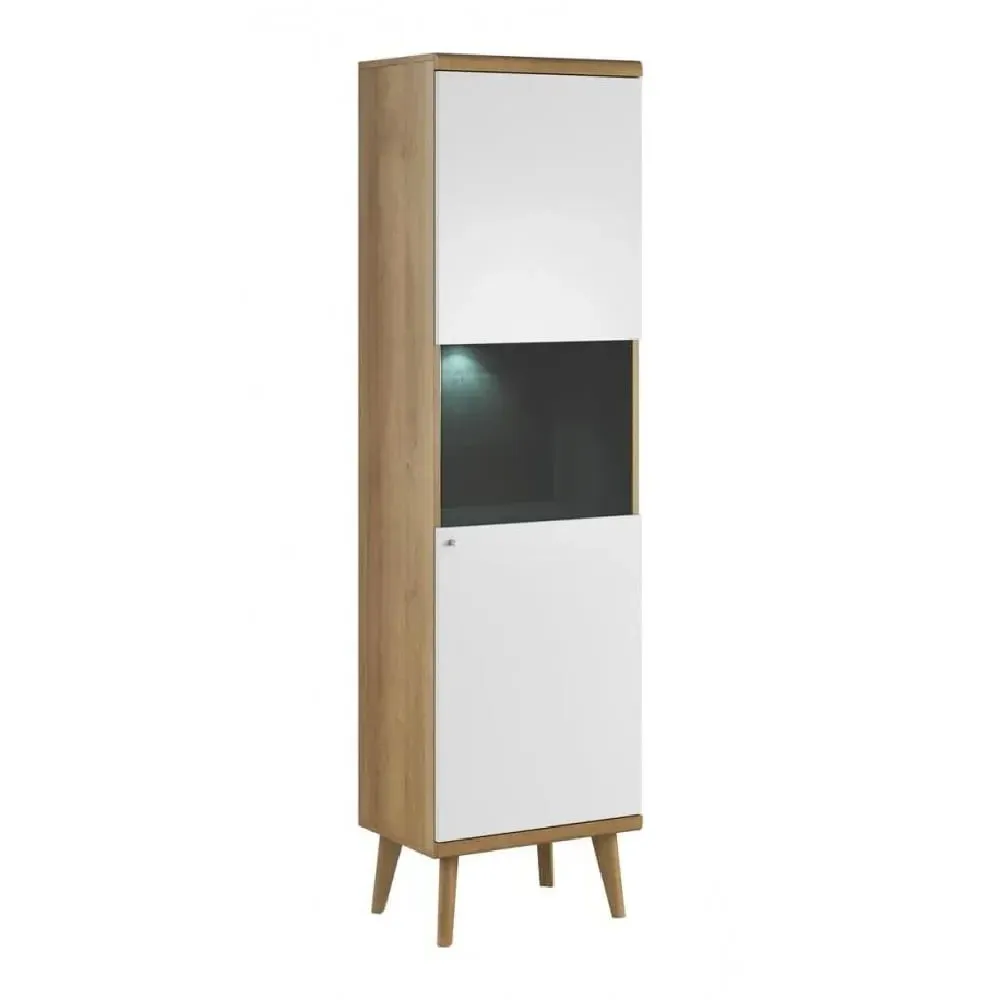 Pasco Display Cabinet with 1 Door - White, Oak