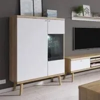 Pasco Display Cabinet with 2 Doors - White, Oak